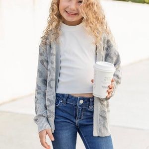 Gap kids animal print cardigan size L